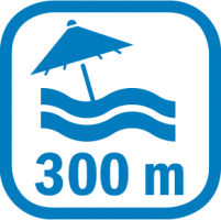 Symbol Entfernung zum Strand: ca. 300 m