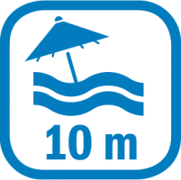 Symbol Entfernung zum Strand: ca. 10 m