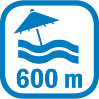 Symbol Entfernung zum Strand: ca. 600 m