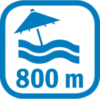 Symbol Entfernung zum Strand: ca. 800 m